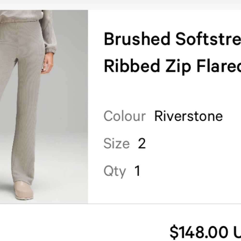 Lululemon Brushed Softstreme Zipped Flare Pants